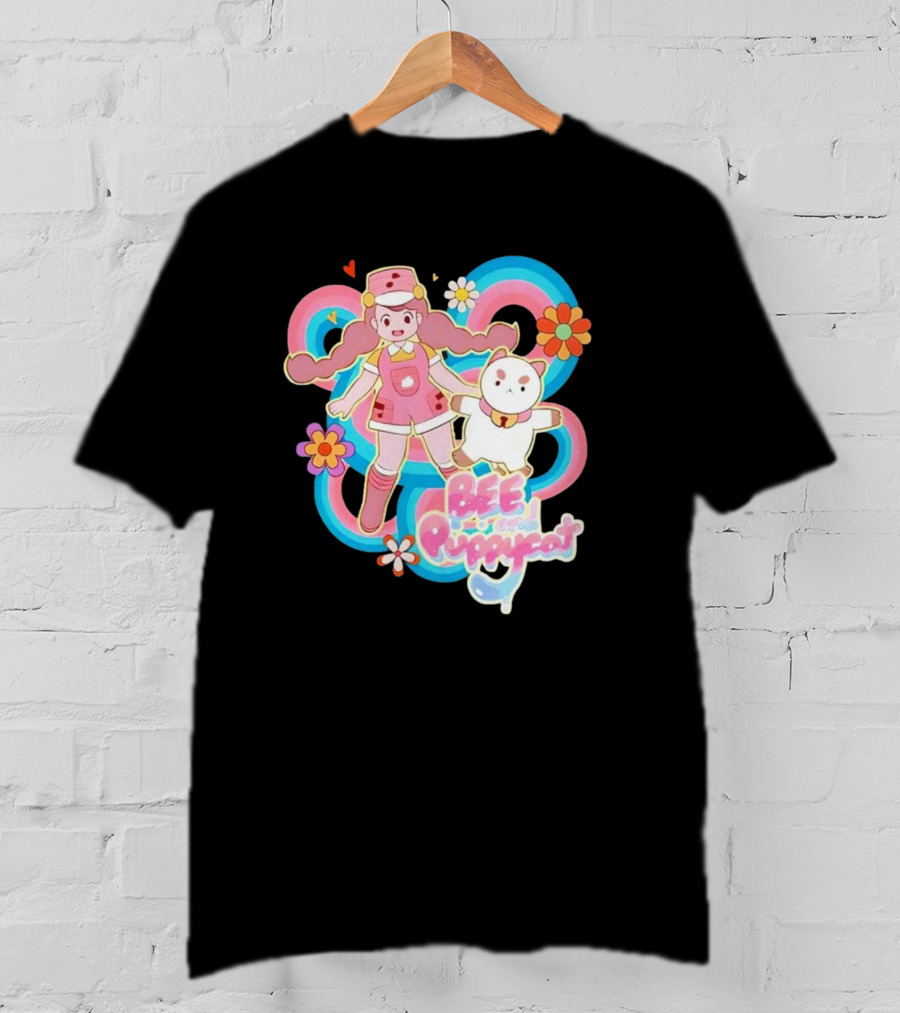 Bee And Puppycat Adventures Retro Floral Vibes T-Shirt