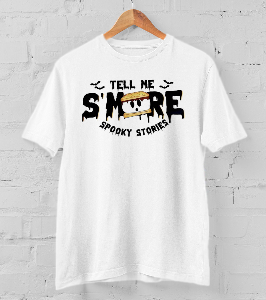 Tell Me S’more Spooky Stories With Ghostly S’more And Bats T-Shirt
