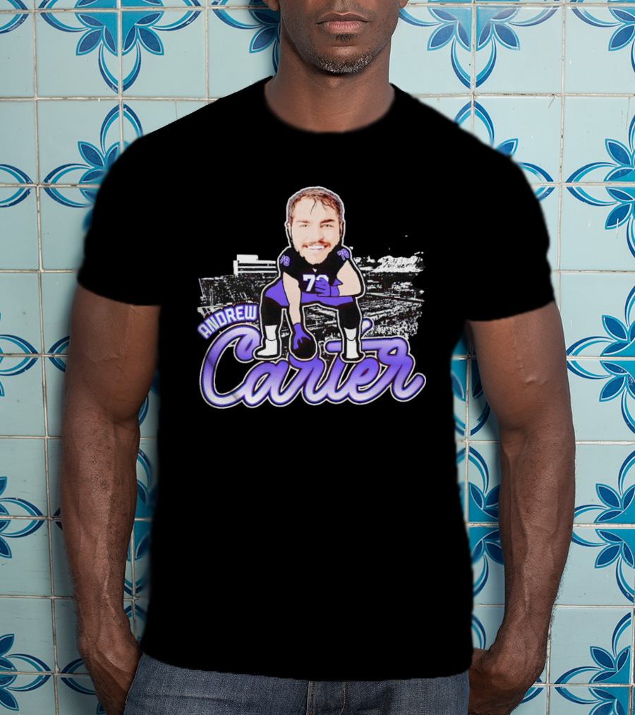 Andrew Carter Caricature Football Player Signature T-Shirt