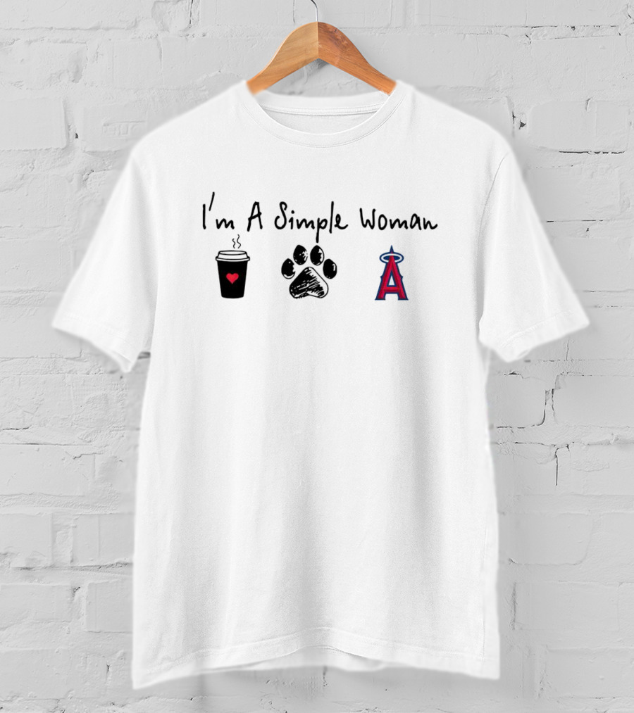 I'm A Simple Woman Coffee Paw Angels Baseball T-Shirt