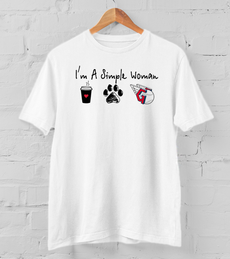 I'm A Simple Woman I Like Coffee Paw Print And Guardians Helmet T-Shirt