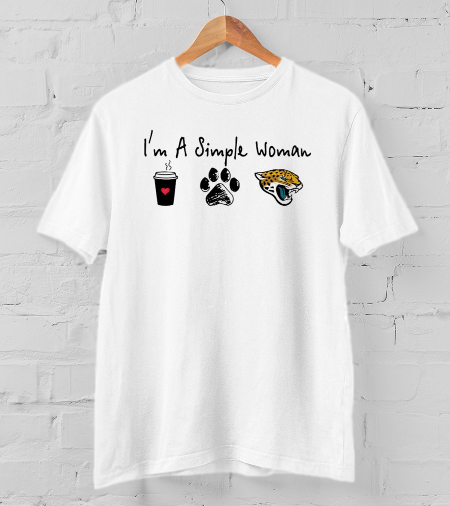 I’m A Simple Woman I Like Coffee Paw And Jaguars T-Shirt