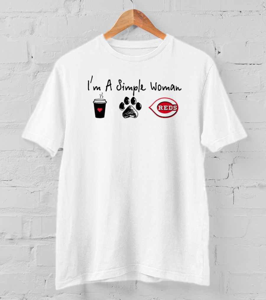 I'm A Simple Woman Coffee Paw Reds Love T-Shirt
