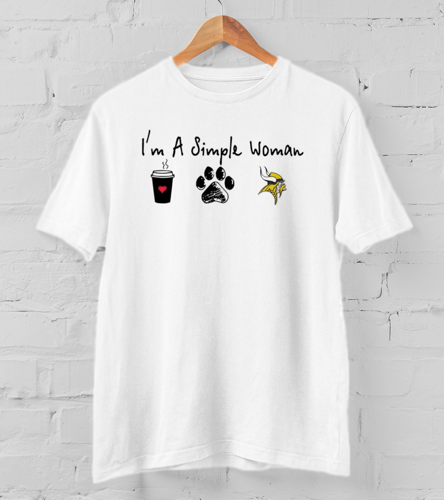 I’m A Simple Woman Coffee Paw Vikings Skull Helmet T-Shirt
