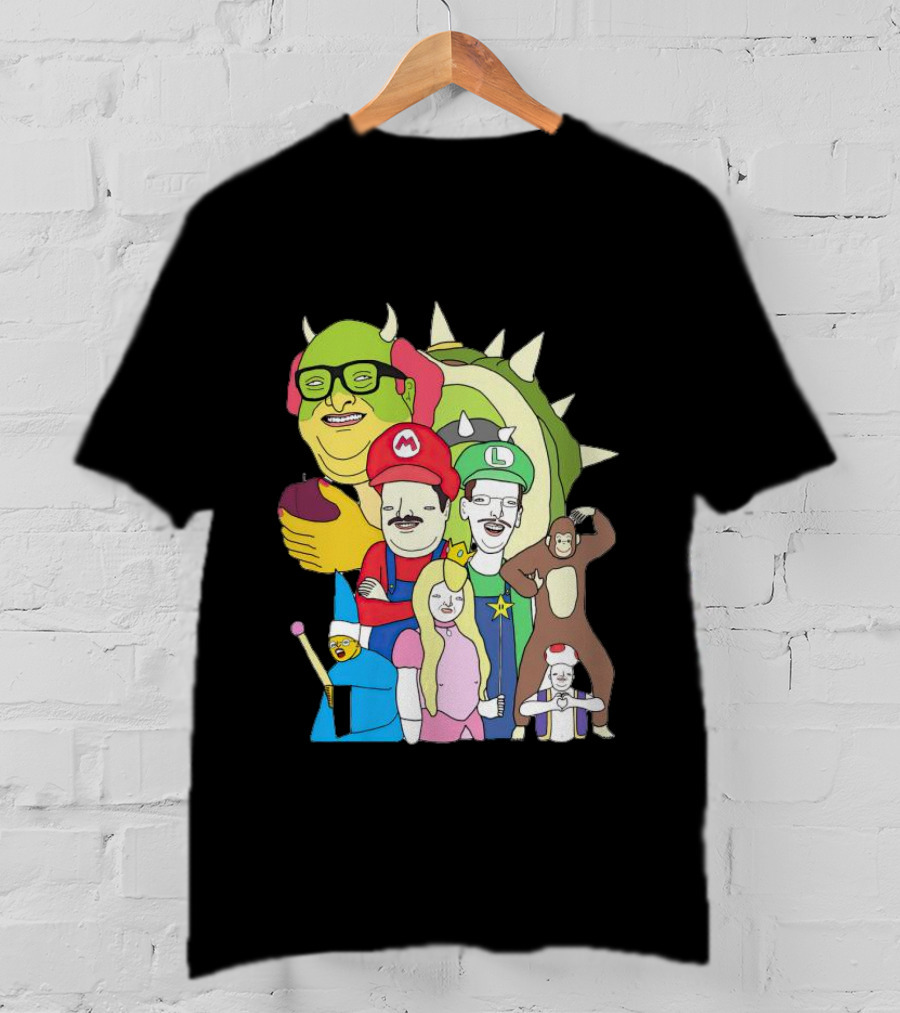 Mario Jump Brother Luigi Bowser Princess Peach Toad And Friends T-Shirt
