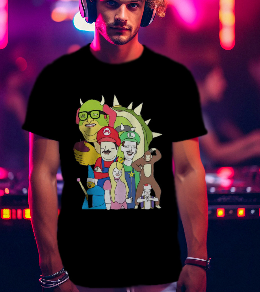 Mario Jump Brother Luigi Bowser Princess Peach Toad And Friends T-Shirt