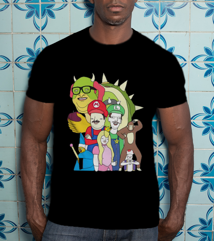 Mario Jump Brother Luigi Bowser Princess Peach Toad And Friends T-Shirt
