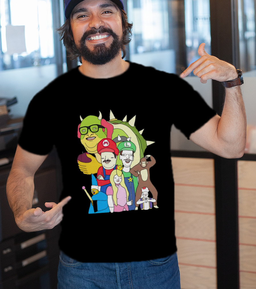 Mario Jump Brother Luigi Bowser Princess Peach Toad And Friends T-Shirt