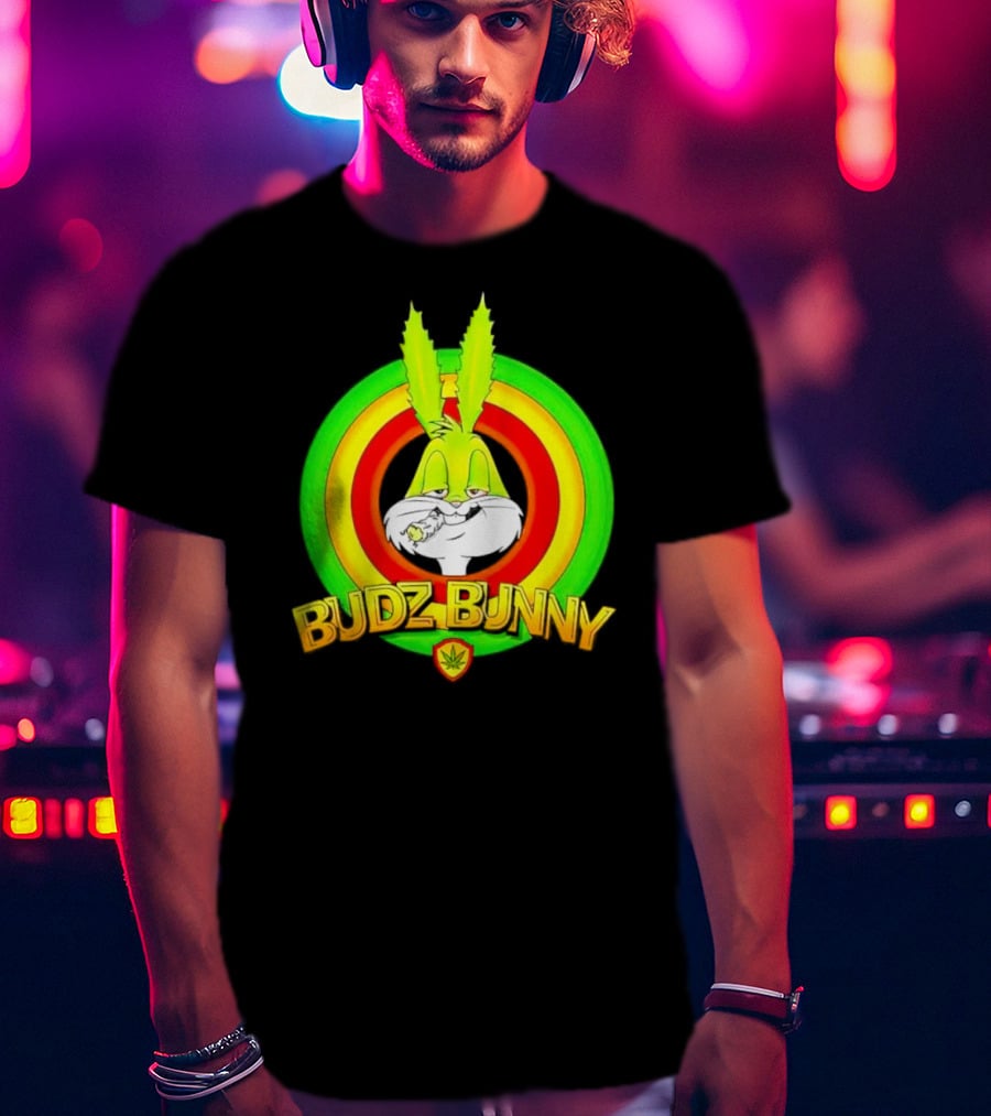 Budz Bunny Cannabis Inspired Cartoon Character T-Shirt