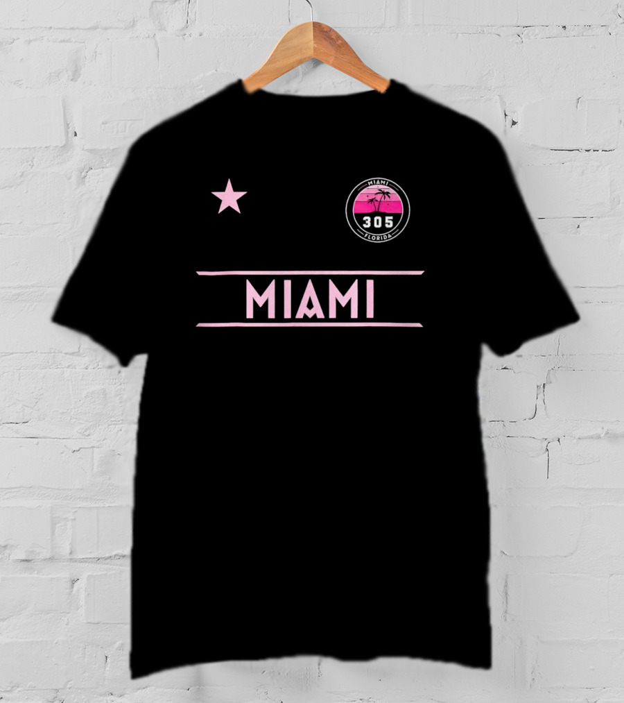 Miami Florida 305 Palm Tree Star T-Shirt