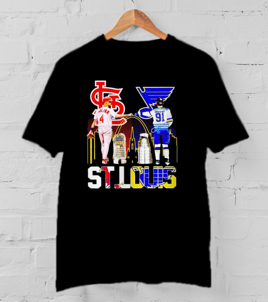 St. Louis Cardinals Molina Blues Tarasenko Skyline Arch T-Shirt