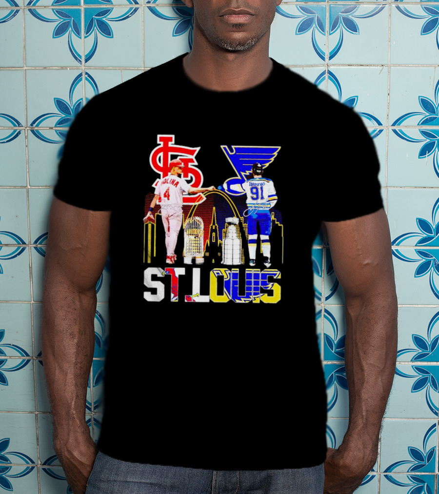St. Louis Cardinals Molina Blues Tarasenko Skyline Arch T-Shirt