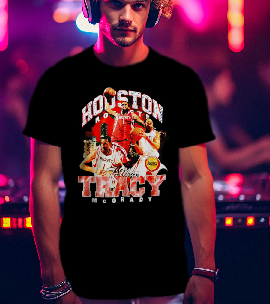 Houston Rockets T-Mac Tracy McGrady Hardwood Classics Bling Concert T-Shirt