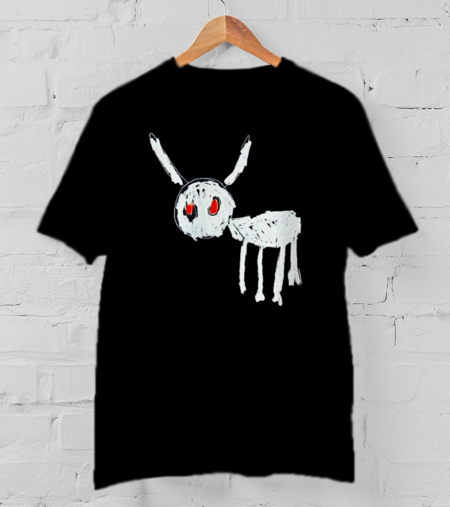 Adonis For All The Dogs With White Abstract Creature Sketch With Red Eyes T-Shirt