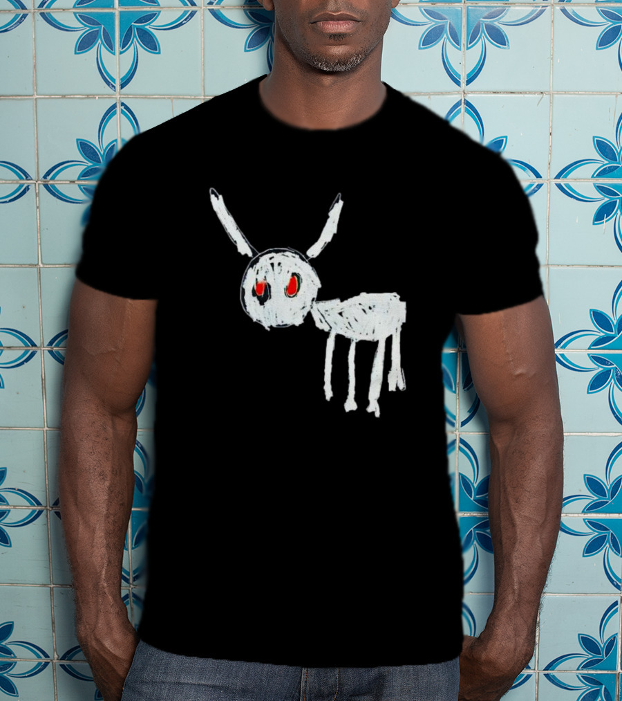 Adonis For All The Dogs With White Abstract Creature Sketch With Red Eyes T-Shirt