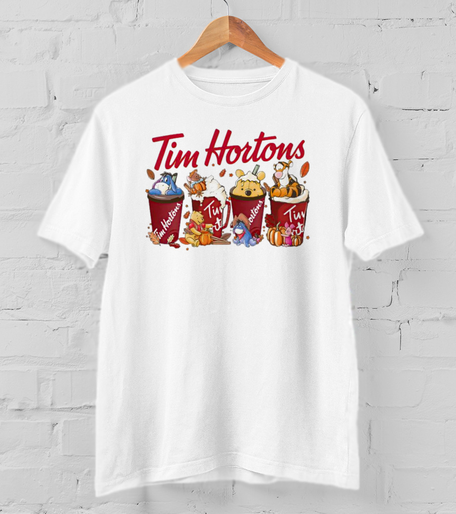 Tim Hortons Disney Characters Autumn Cups T-Shirt