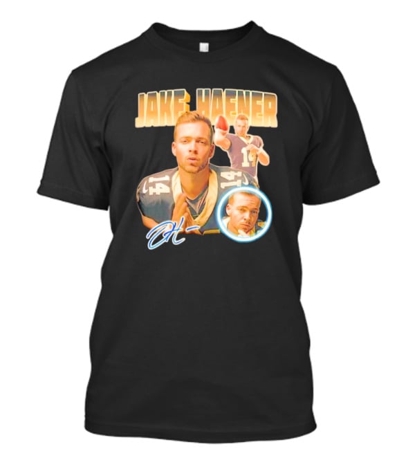 Jake Haener 14 Football Iconic Pose H- Signature T-Shirt