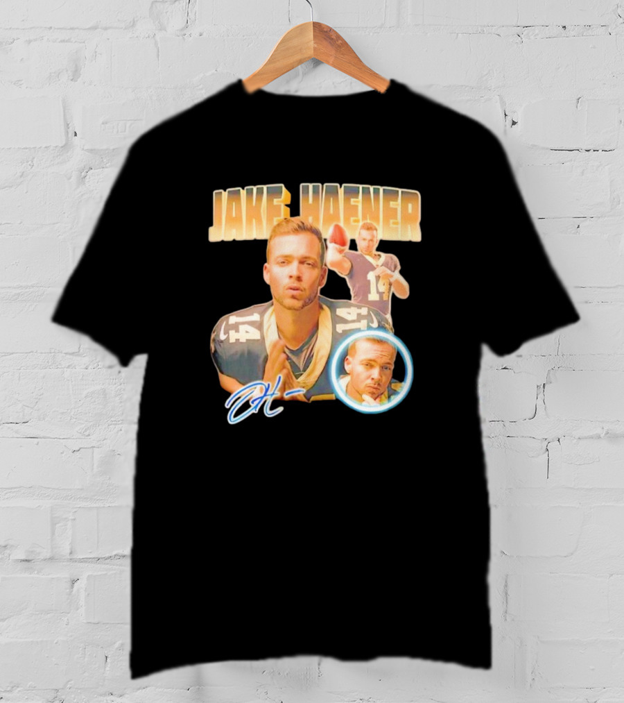 Jake Haener 14 Football Iconic Pose H- Signature T-Shirt