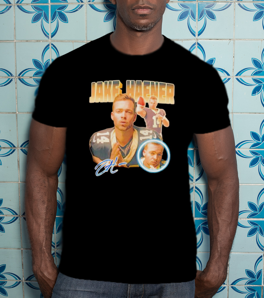 Jake Haener 14 Football Iconic Pose H- Signature T-Shirt