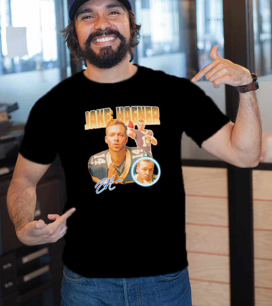 Jake Haener 14 Football Iconic Pose H- Signature T-Shirt