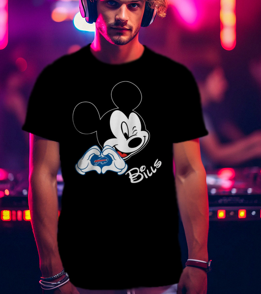 Mickey Heart Hands Buffalo Bills T-Shirt