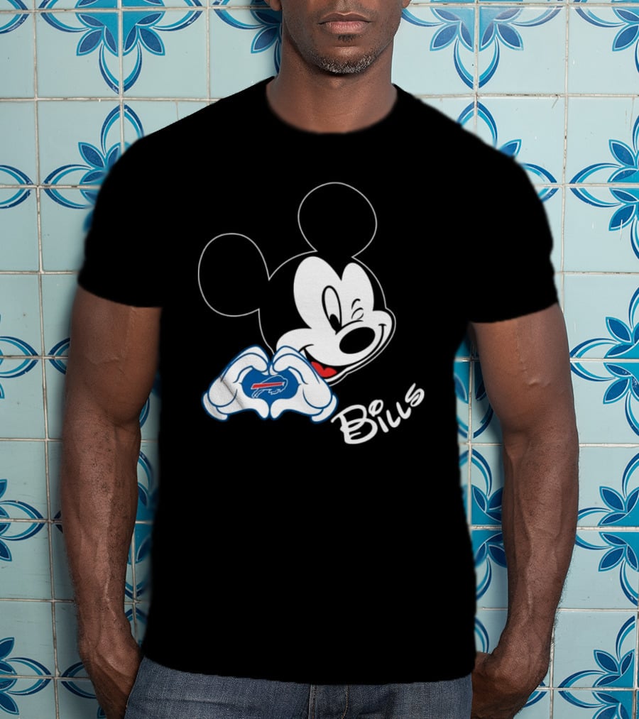 Mickey Heart Hands Buffalo Bills T-Shirt