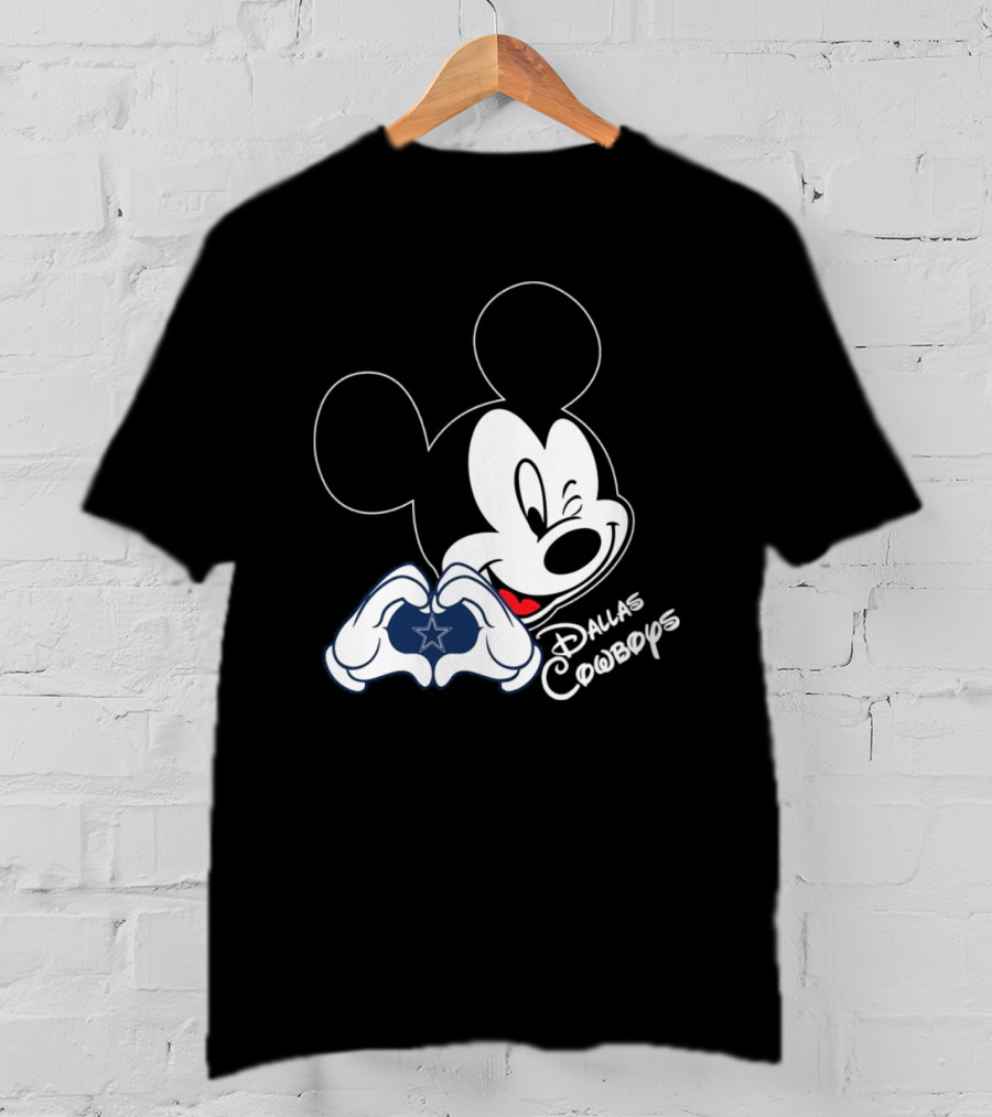 Dallas Cowboys Mickey Mouse Heart Star Fandom T-Shirt