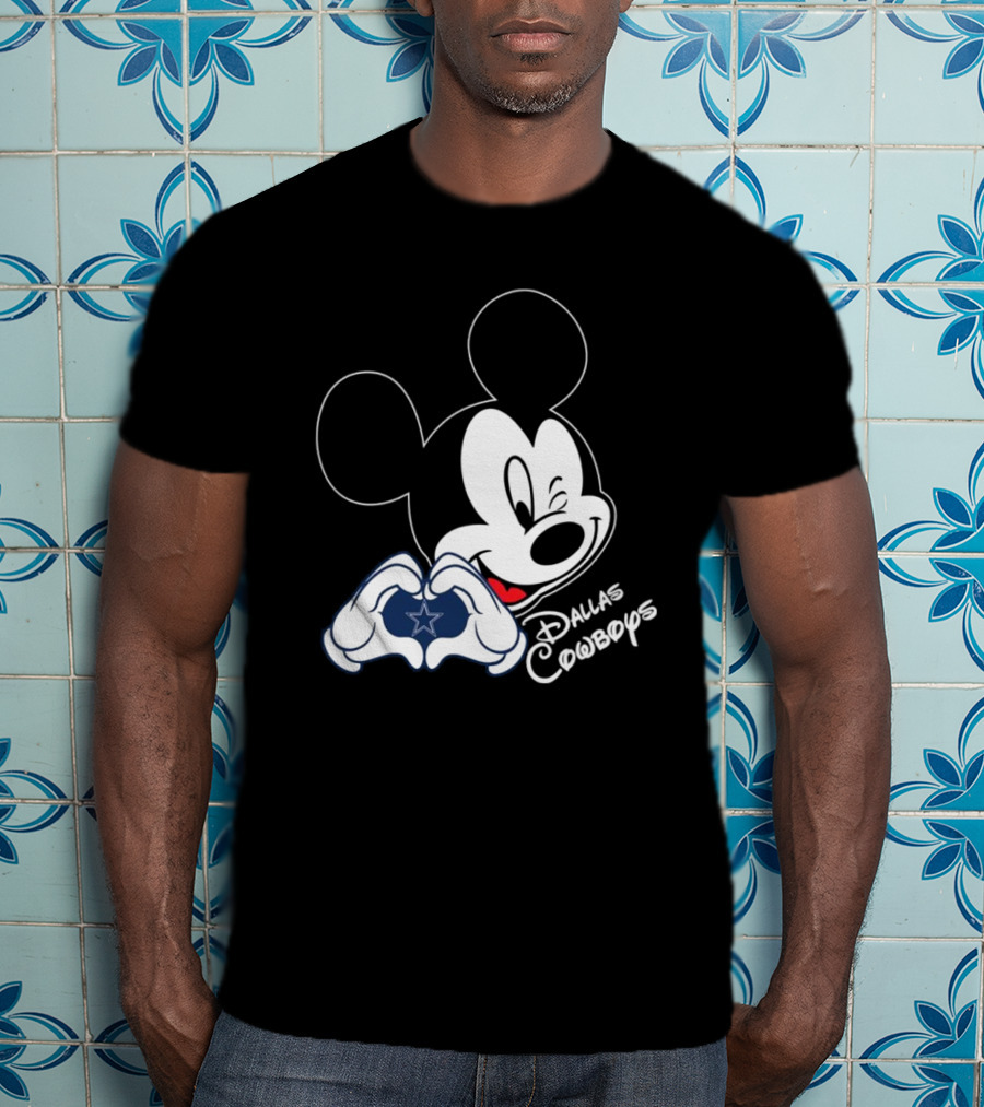 Dallas Cowboys Mickey Mouse Heart Star Fandom T-Shirt