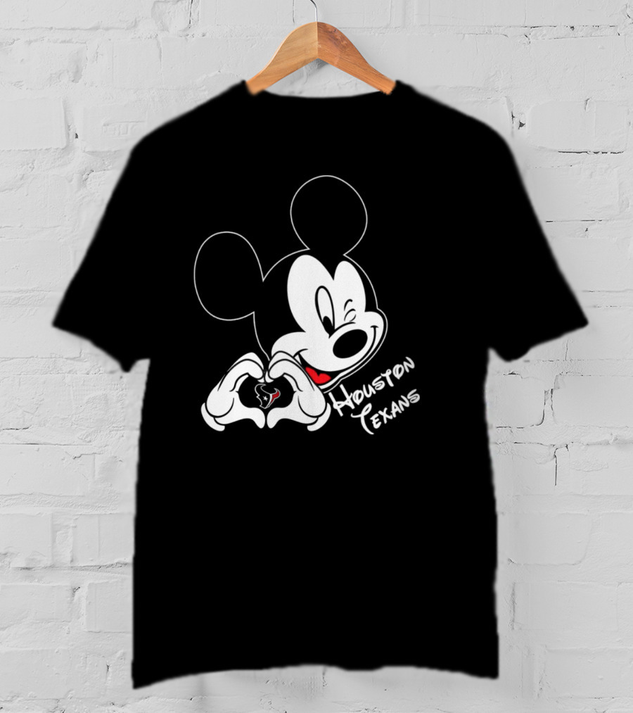 Mickey Mouse Heart Houston Texans T-Shirt