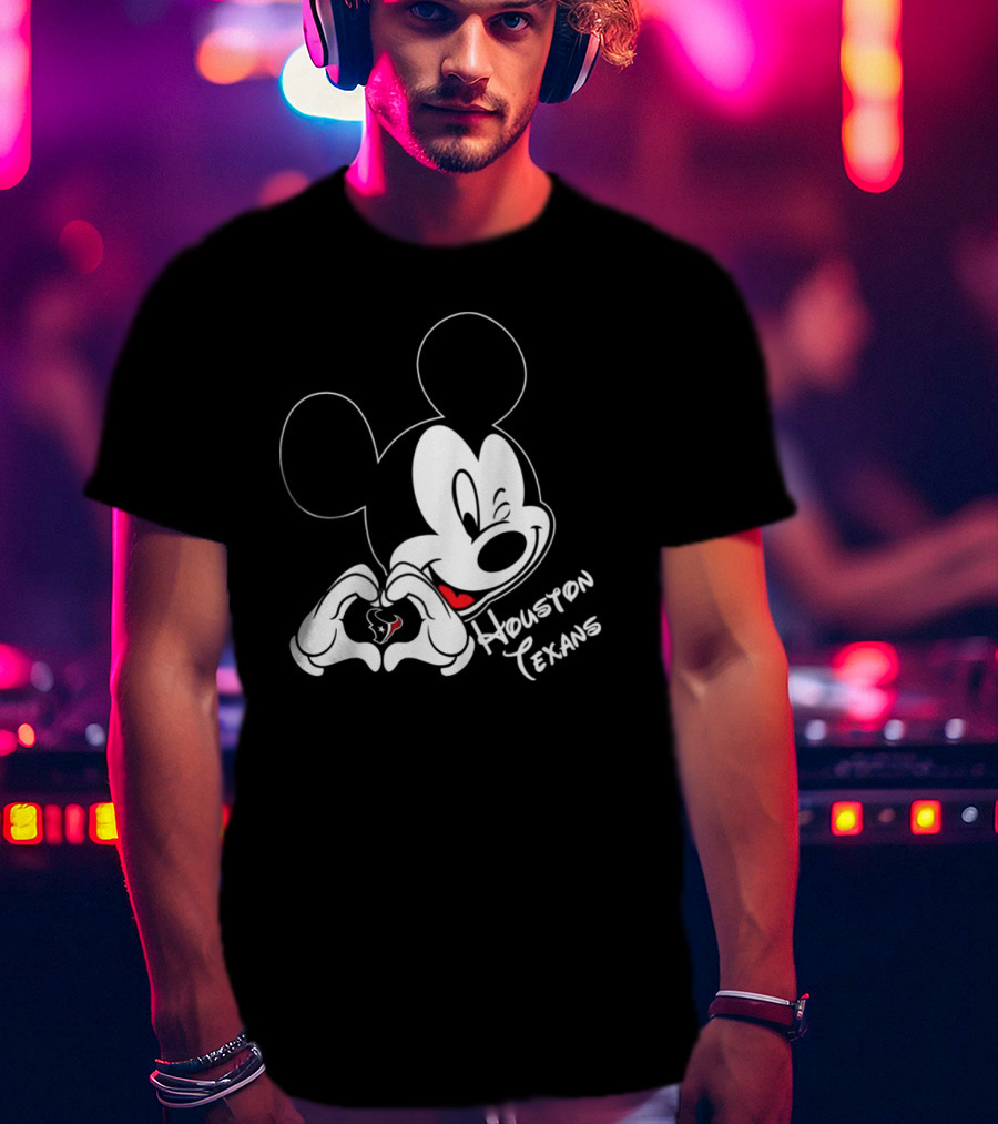 Mickey Mouse Heart Houston Texans T-Shirt