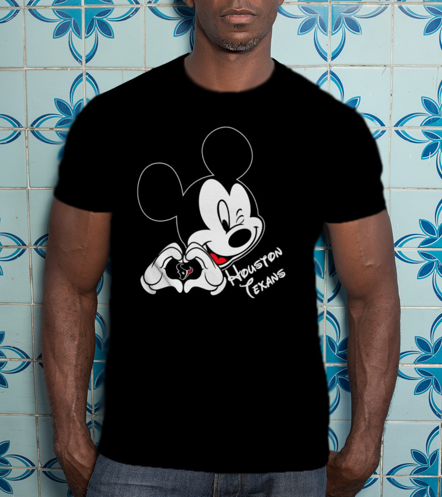Mickey Mouse Heart Houston Texans T-Shirt