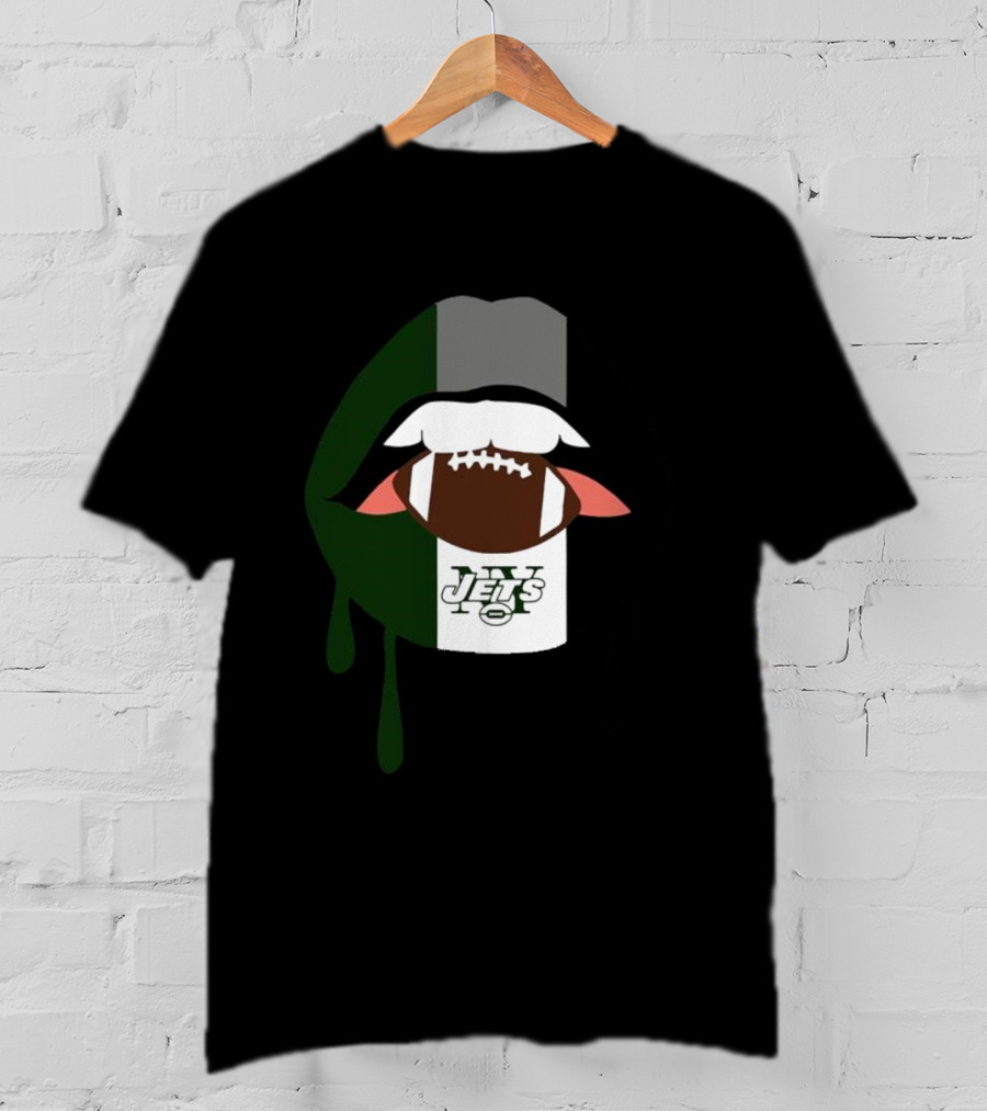 Jets Lips Football Drip New York T-Shirt