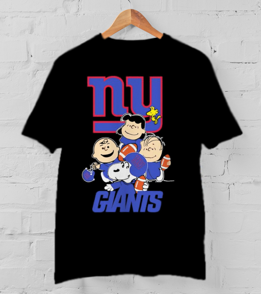 NY Giants Peanuts Characters Football T-Shirt