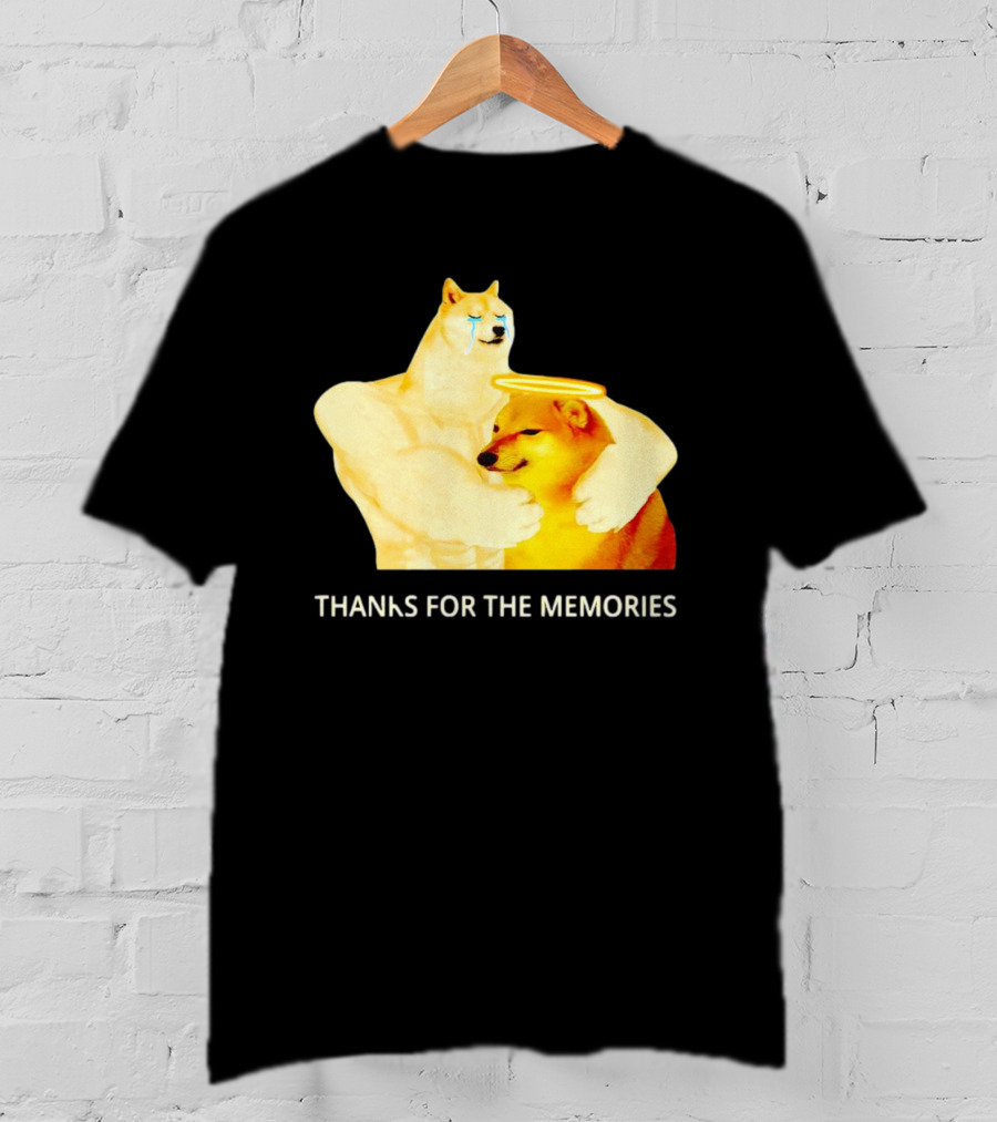 RIP Cheems Thanks For The Memories Doge Crying Angel Halo Hug T-Shirt