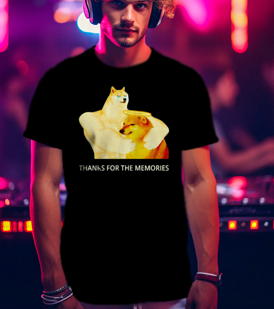 RIP Cheems Thanks For The Memories Doge Crying Angel Halo Hug T-Shirt