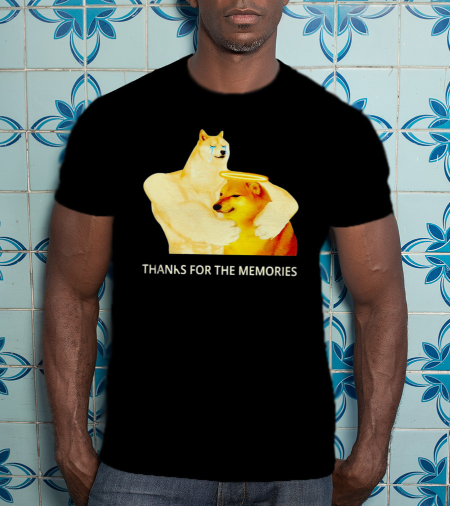 RIP Cheems Thanks For The Memories Doge Crying Angel Halo Hug T-Shirt