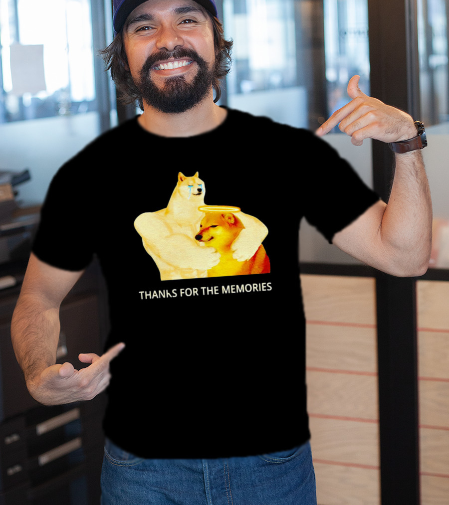 RIP Cheems Thanks For The Memories Doge Crying Angel Halo Hug T-Shirt