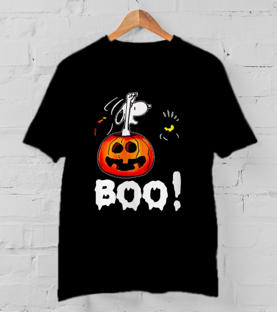 Snoopy And Jack-O'-Lantern Boo Halloween T-Shirt