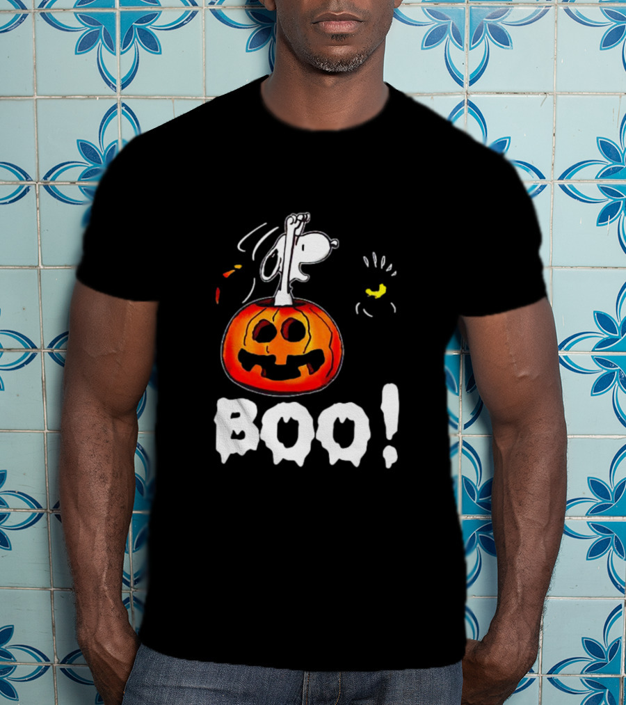 Snoopy And Jack-O'-Lantern Boo Halloween T-Shirt