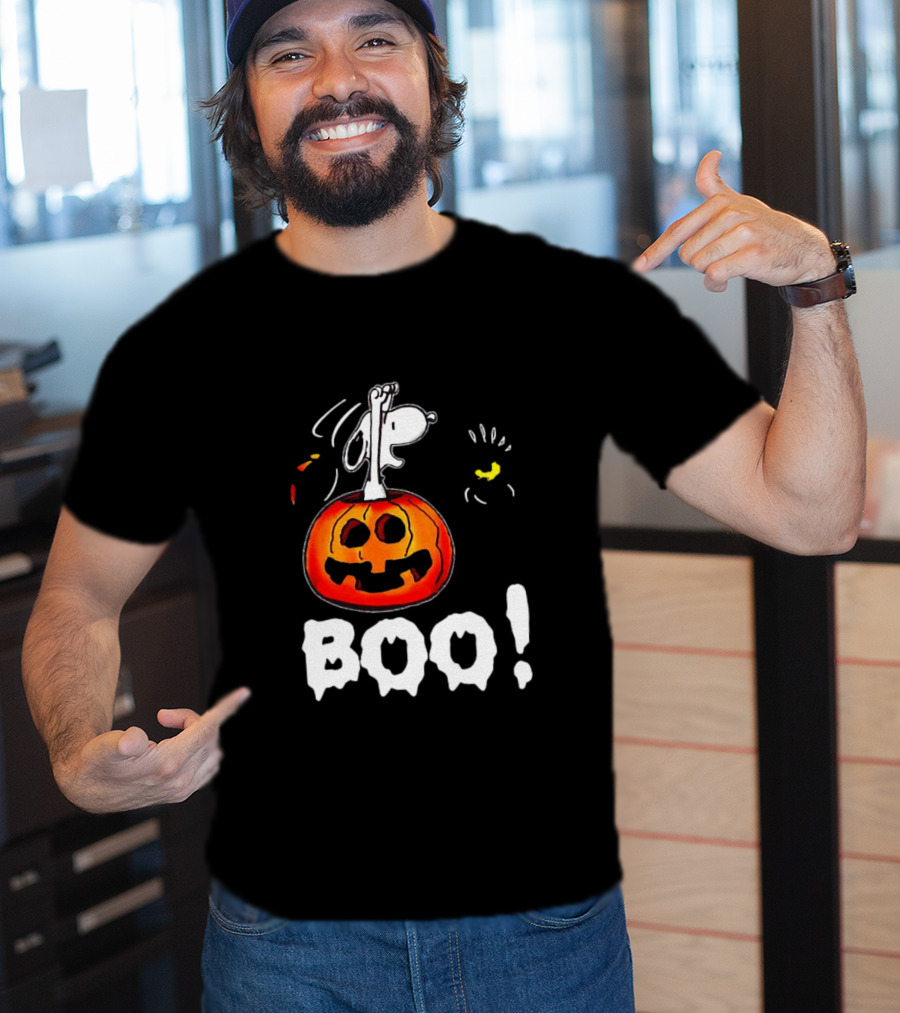 Snoopy And Jack-O'-Lantern Boo Halloween T-Shirt