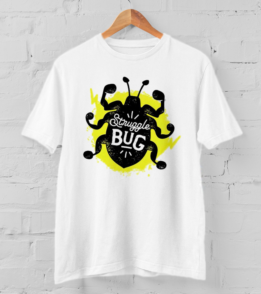Struggle Bug Yellow Lightning Background T-Shirt