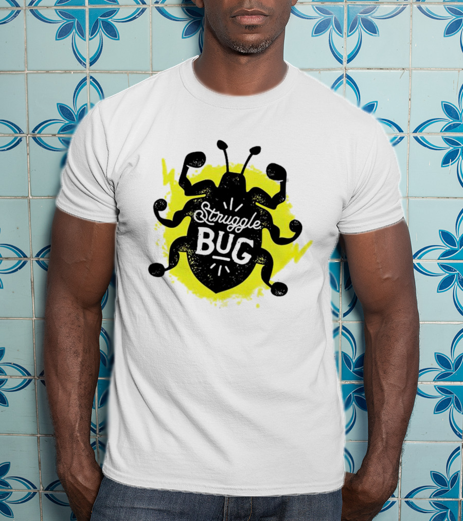 Struggle Bug Yellow Lightning Background T-Shirt