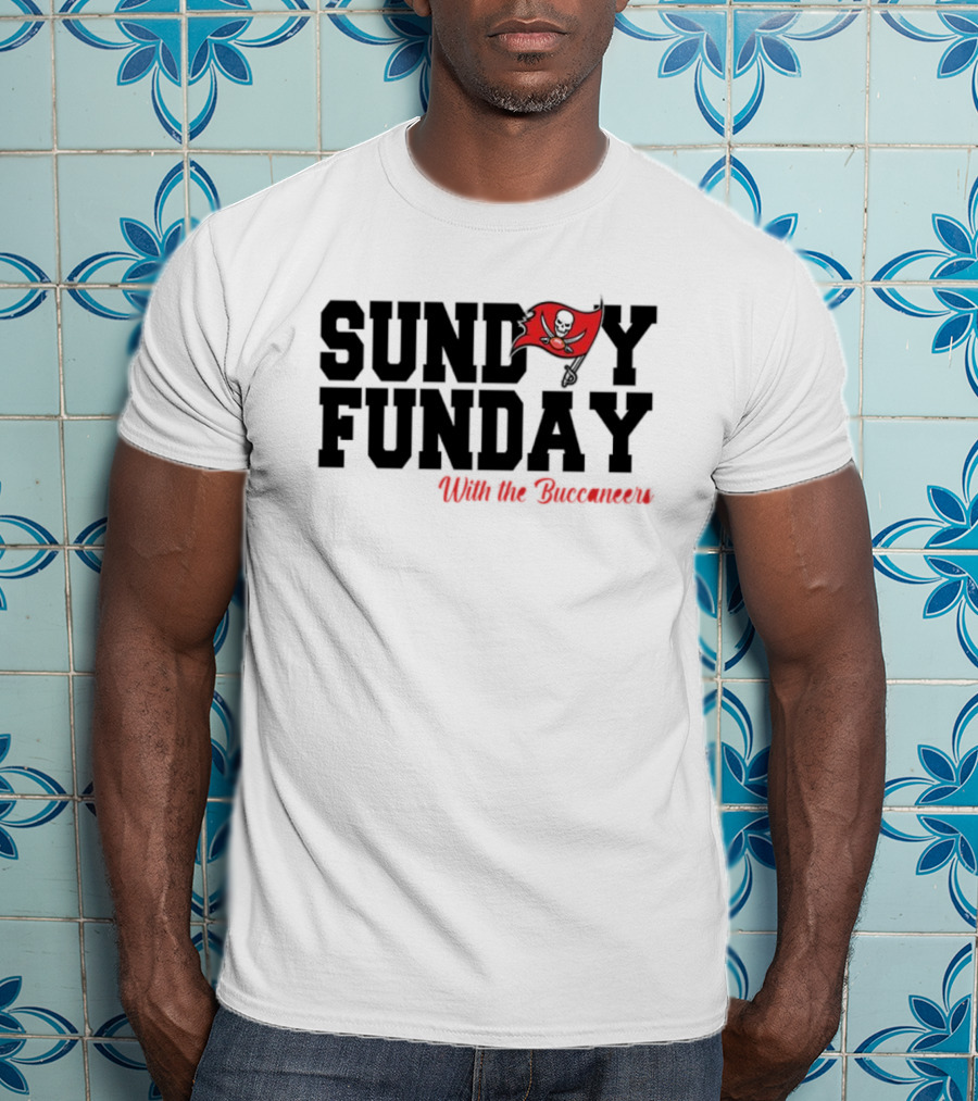 Sunday Funday With The Buccaneers Pirate Flag T-Shirt
