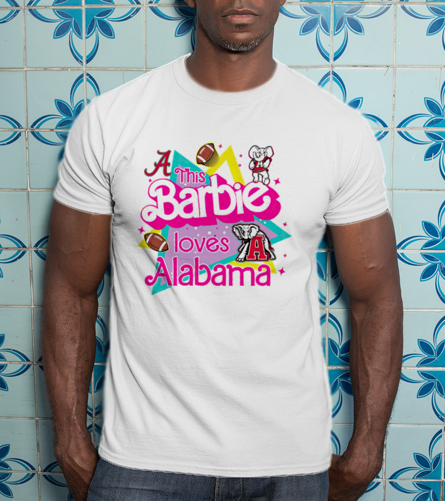 This Barbie Loves Alabama Football And Crimson Tide Fan Elephants T-Shirt