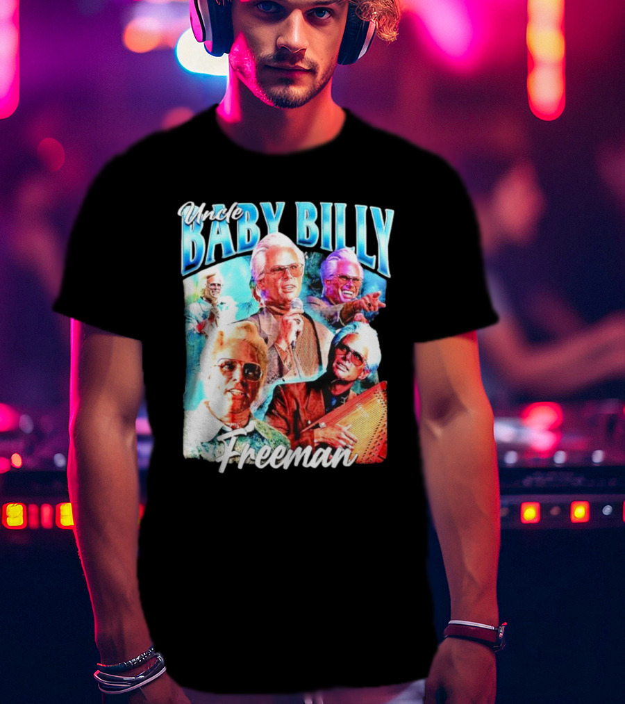 Uncle Baby Billy Freeman Vintage Retro Style Multicolor Collage T-Shirt