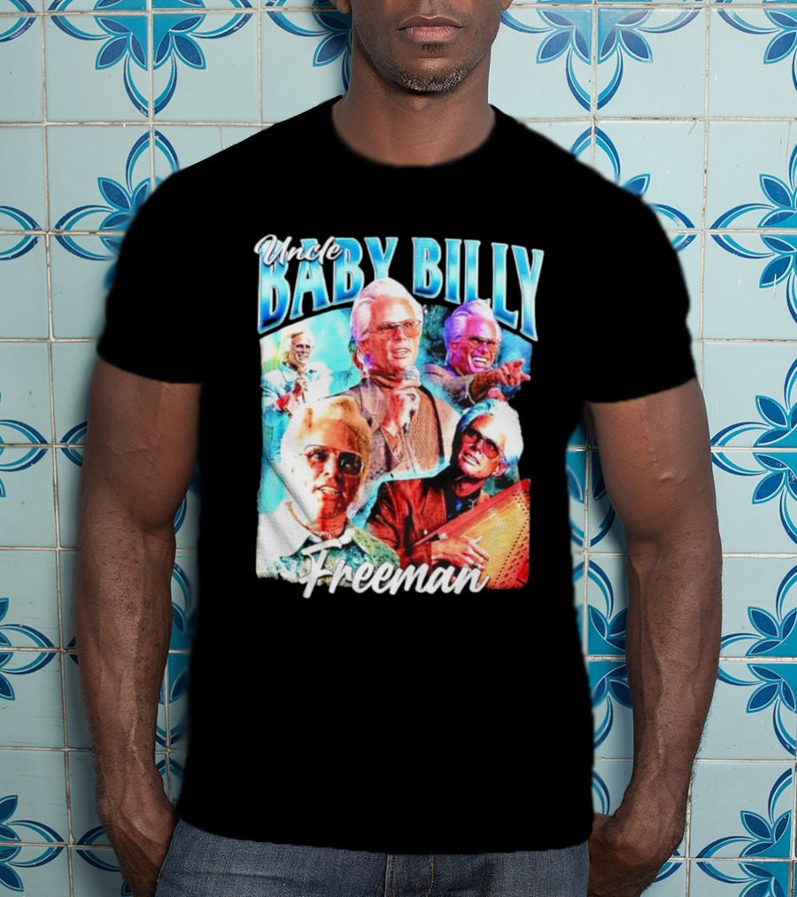 Uncle Baby Billy Freeman Vintage Retro Style Multicolor Collage T-Shirt