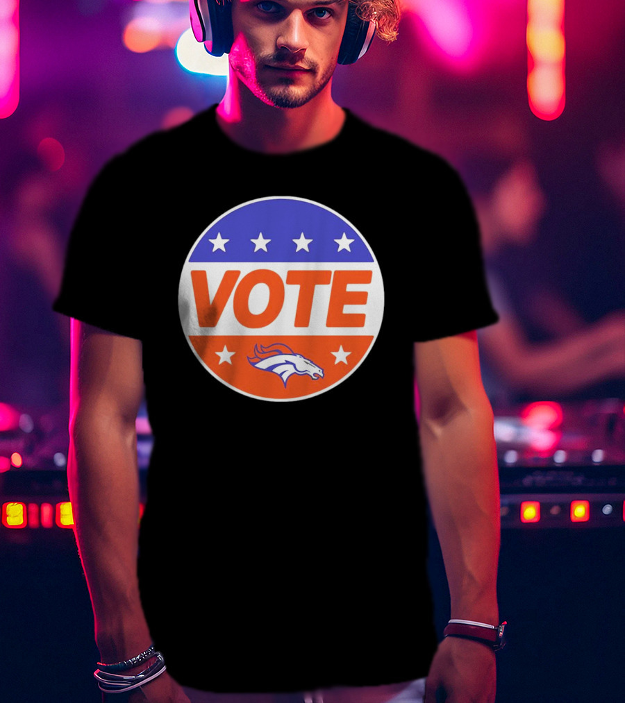 Vote Denver Broncos Team Logo Stars T-Shirt