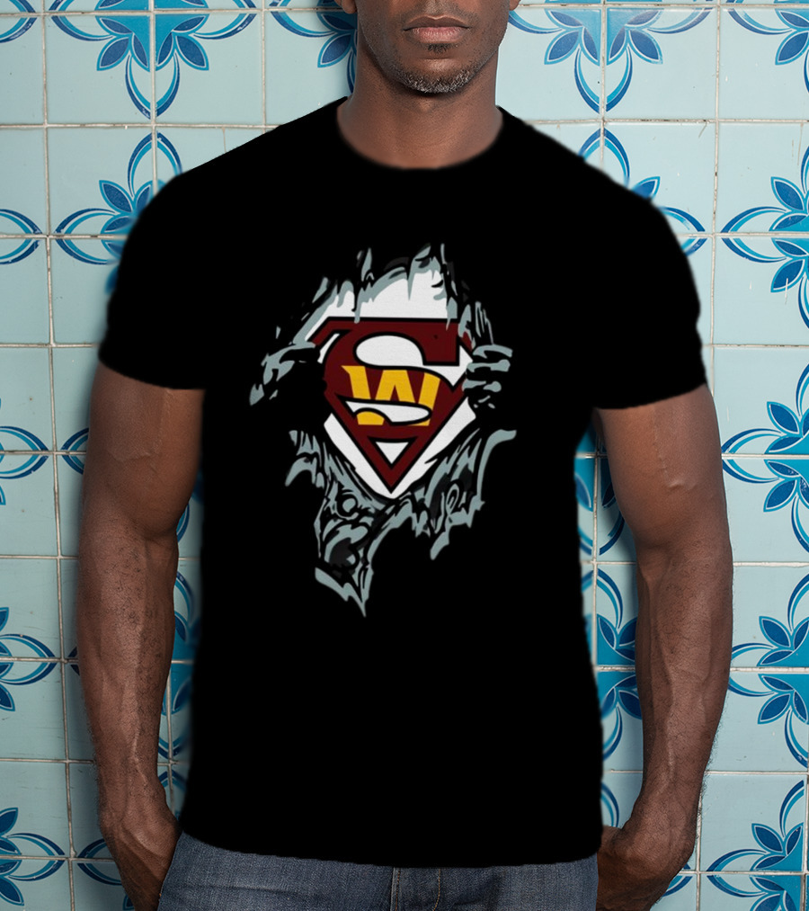 Washington Commanders Super Hero Logo Emblem T-Shirt