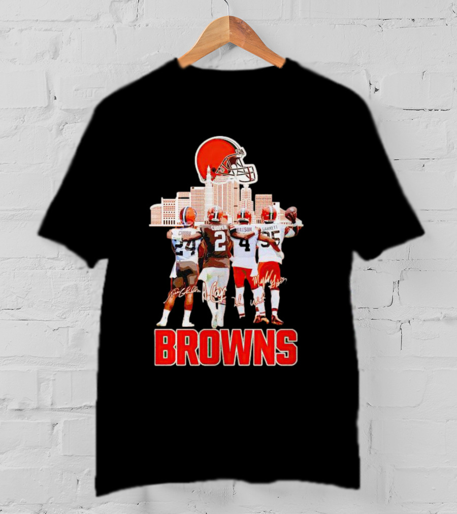 Browns Chubb Cooper Watson Garrett Cityscape Signatures T-Shirt