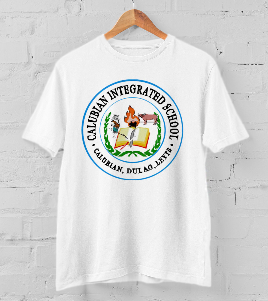 Calubian Integrated School Calubian Dulag Leyte Emblem With Book And Animals T-Shirt